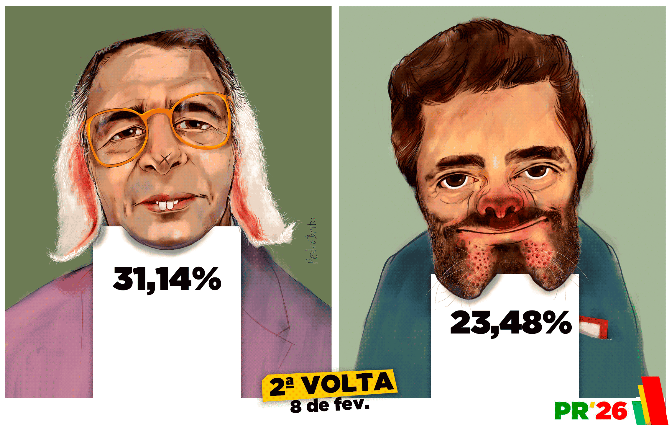 Os candidatos que passaram à segunda volta nas eleições presidenciais. André Trulha e Tóni Seguro e Natural