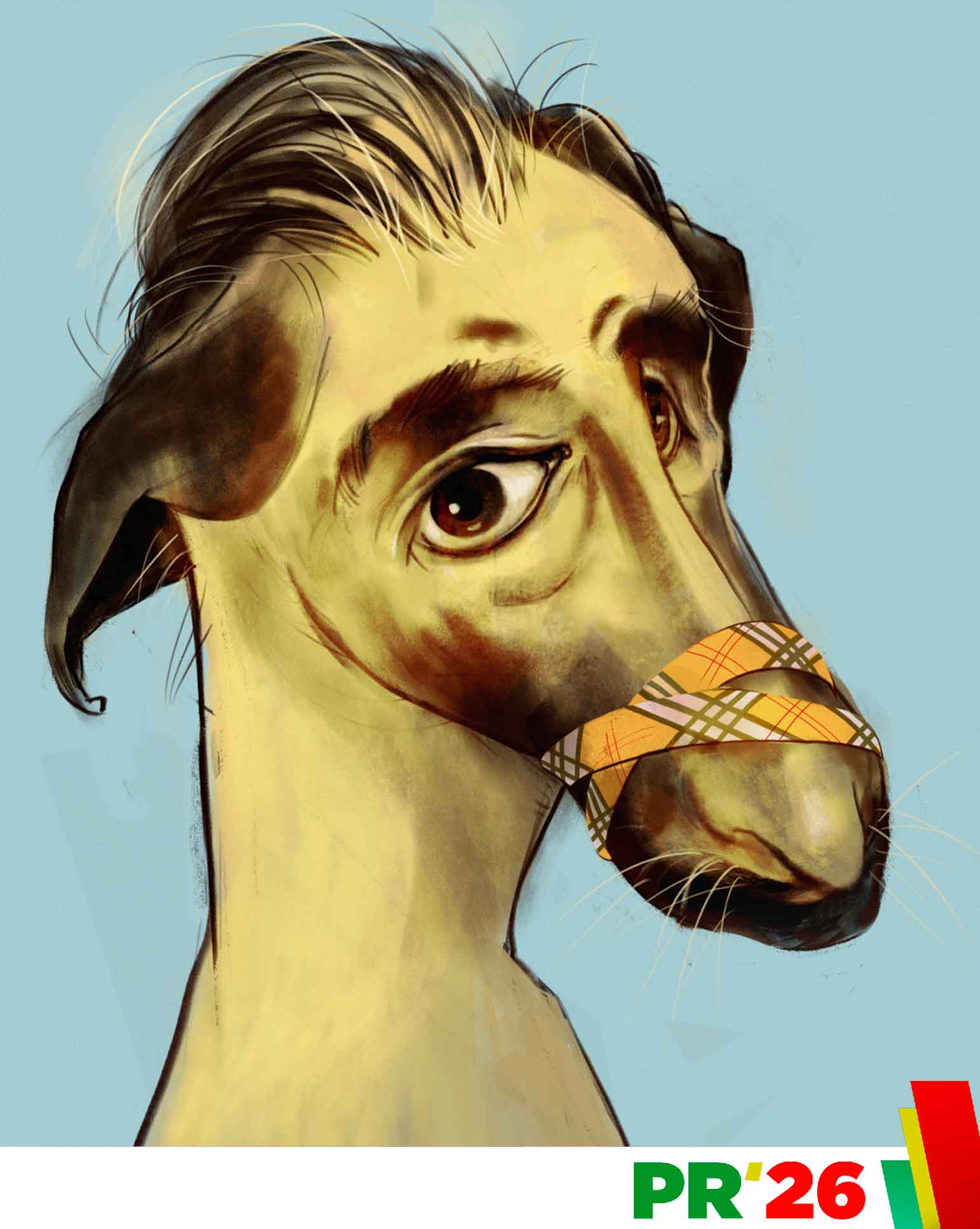 Caricatura de Galgo, o Liberal, do Bestiário Presidencial 2026