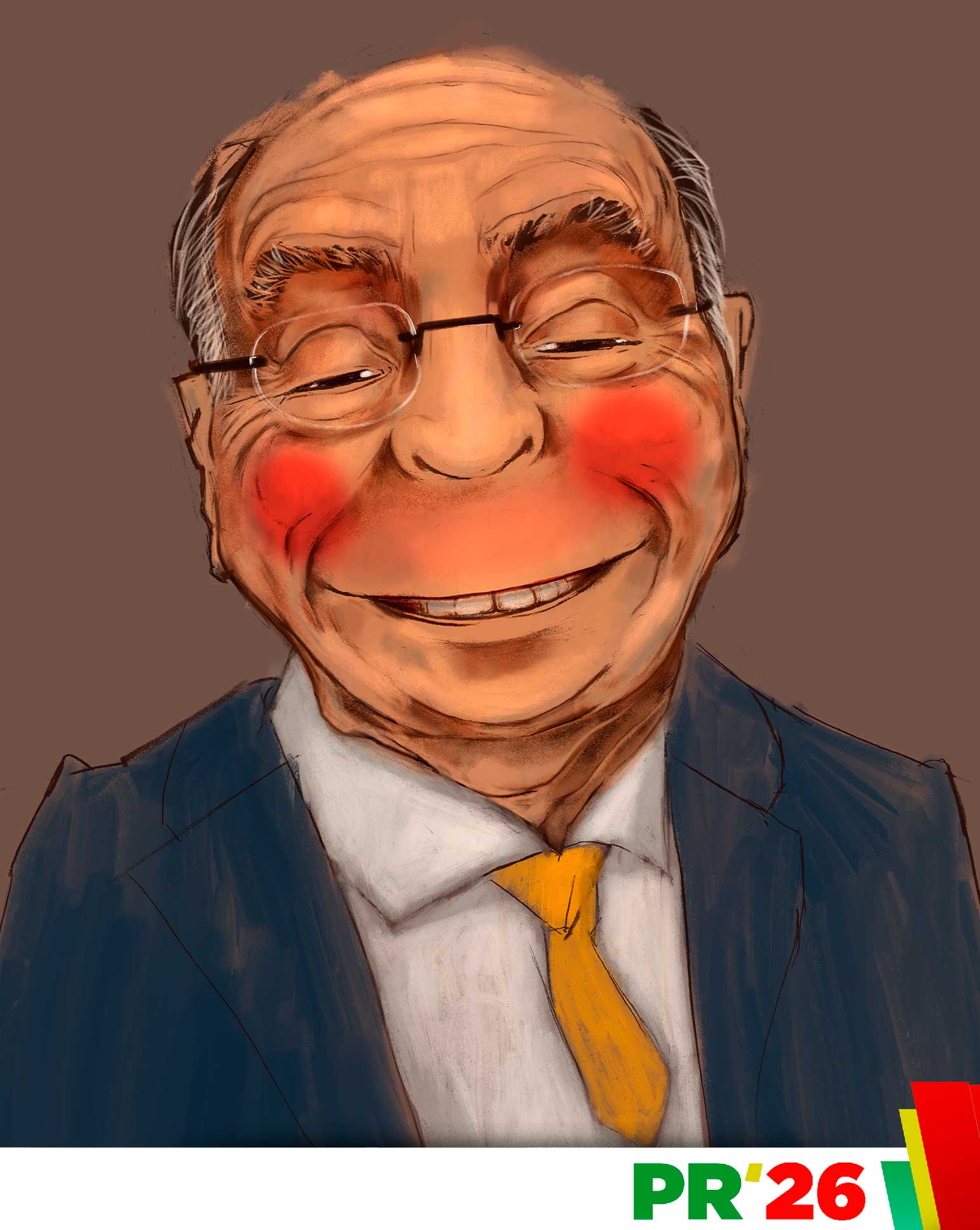 Caricatura de Luís, o Murganho, do Bestiário Presidencial 2026