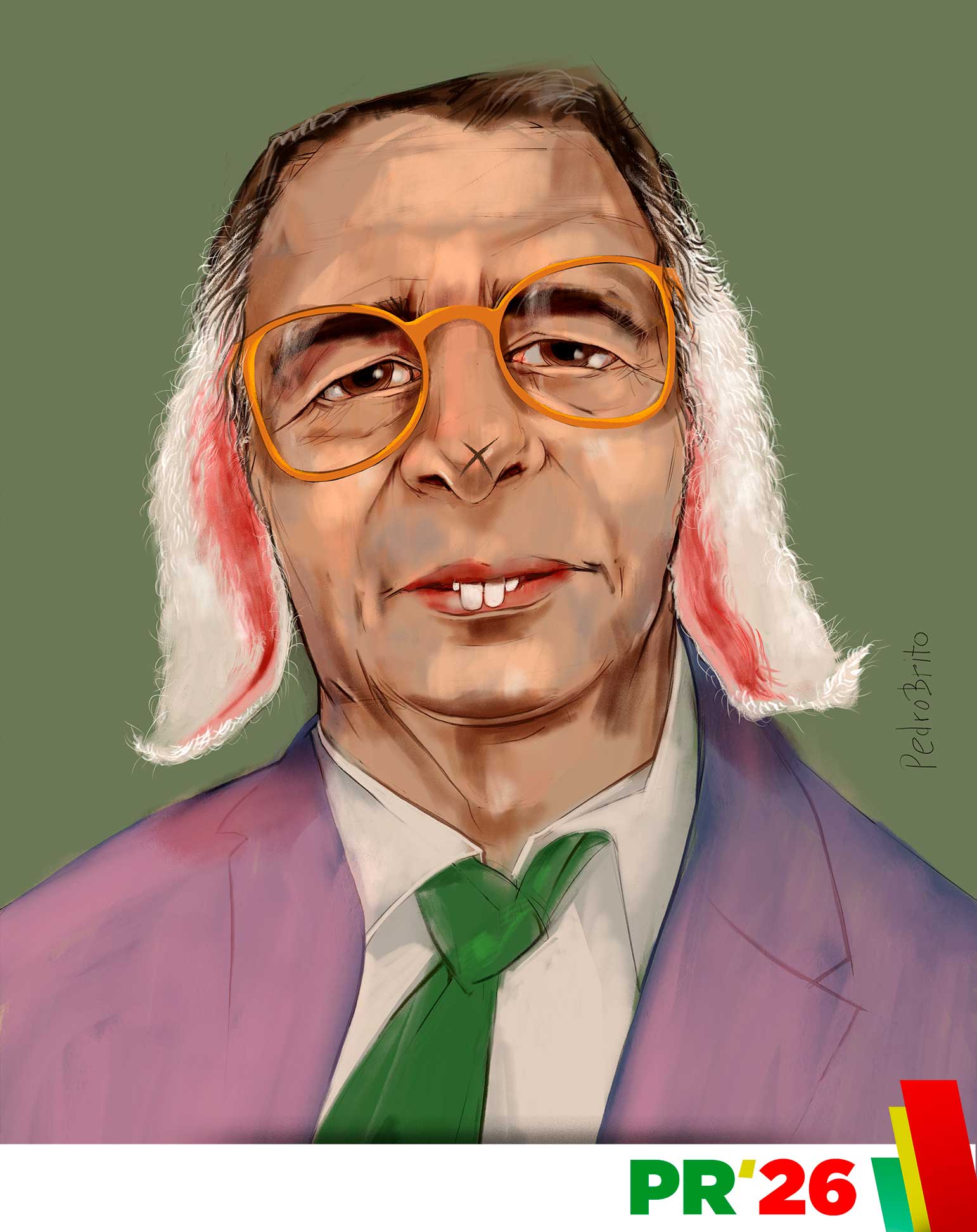 Caricatura de Tóni, Seguro e Natural, do Bestiário Presidencial 2026