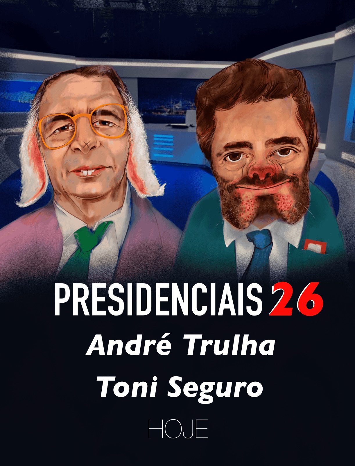 Os candidatos que passaram à segunda volta nas eleições presidenciais. André Trulha e Tóni Seguro e Natural